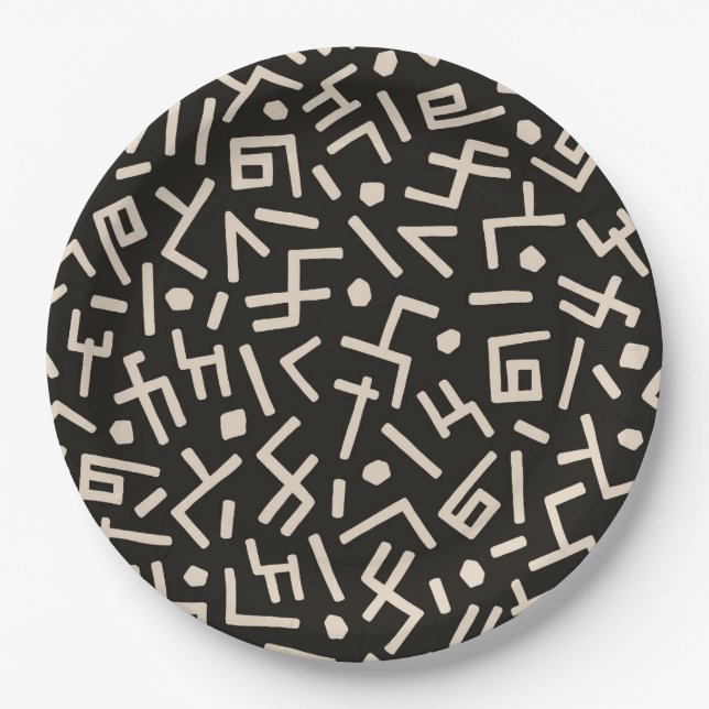 African Styles pattern Paper Plates (Front)