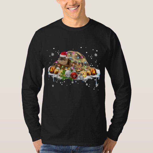 African Sulcata Tortoise Santa Christmas Lovers Xm T-Shirt (Front)