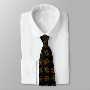African Sun Pattern Neck Tie