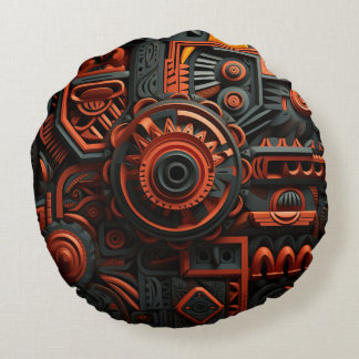 African Sun Round Pillow