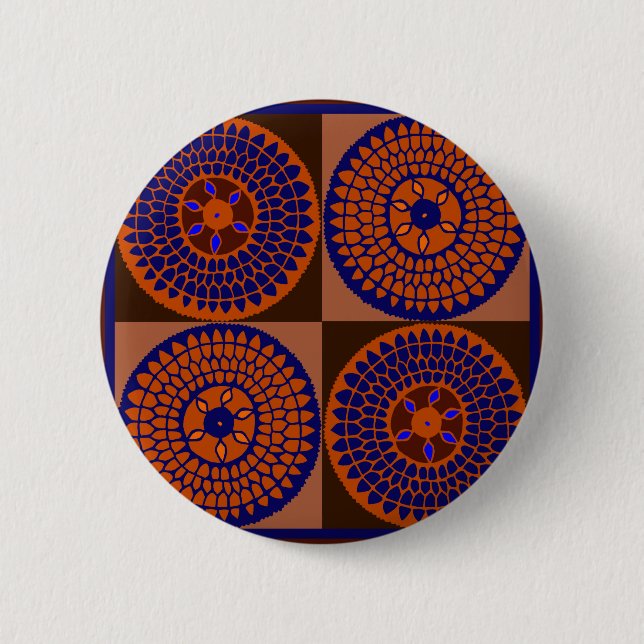 African Sunflower Basket Button (Front)