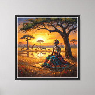 African Sunset Art Print