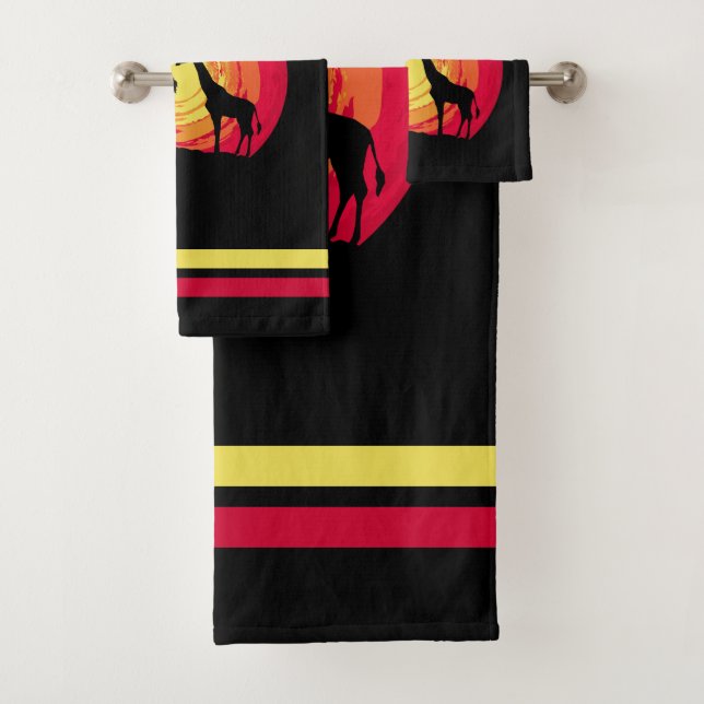 African sunset bath towel set (Insitu)