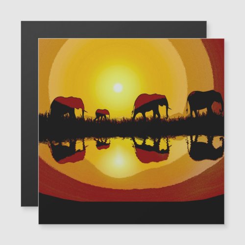 African Sunset Elephants  