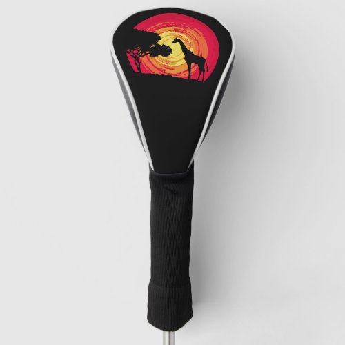 African sunset golf head cover