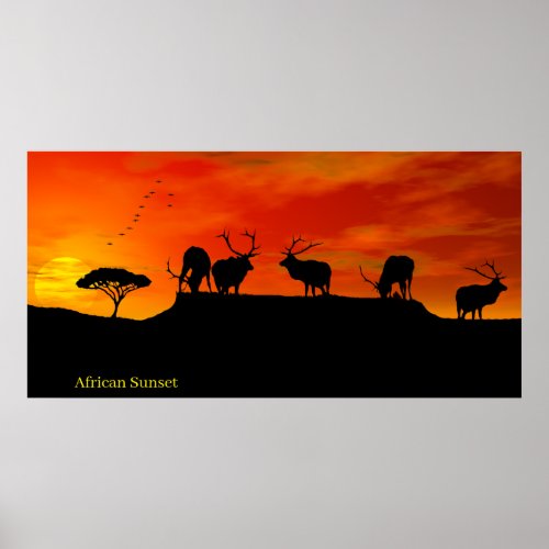 African Sunset image for Poster