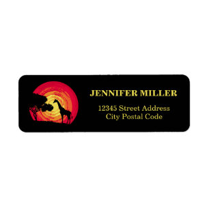 African sunset label