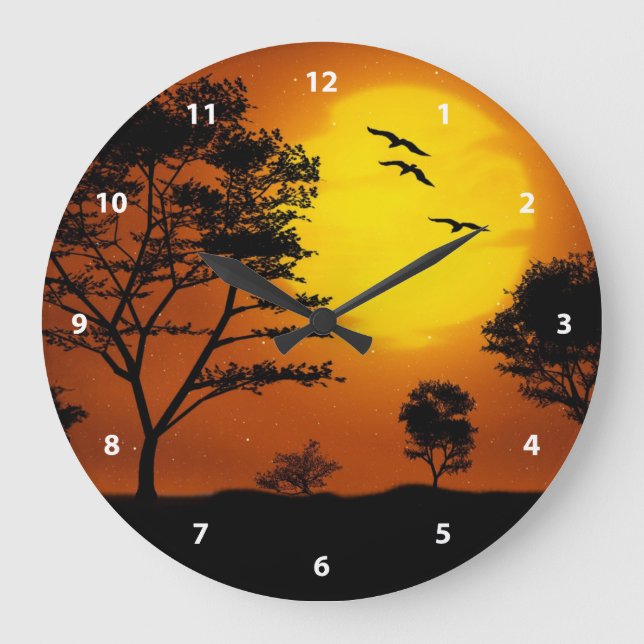 African Sunset Large Clock (Front)