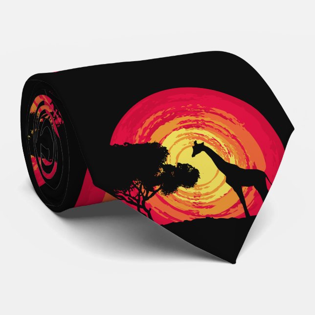 African sunset neck tie (Rolled)