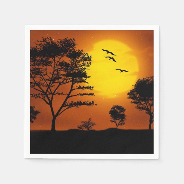 African Sunset Paper Napkins (Front)