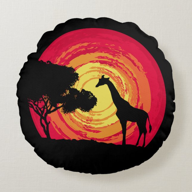 African sunset round pillow (Front)