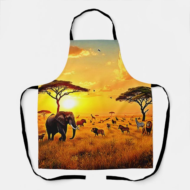 African Sunset Safari Majesty Design Apron (Front)