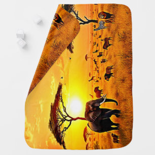 African Sunset Safari Majesty Design Baby Blanket