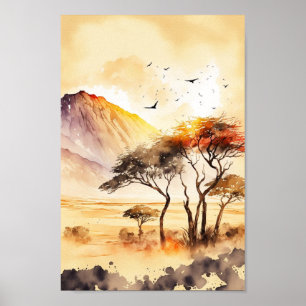 African Sunset Safari Wall Art