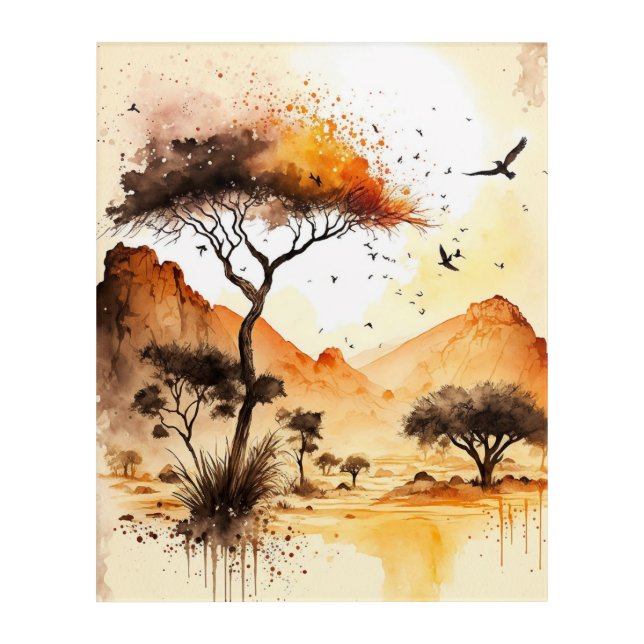 African Sunset Safari Wall Art  (Front)