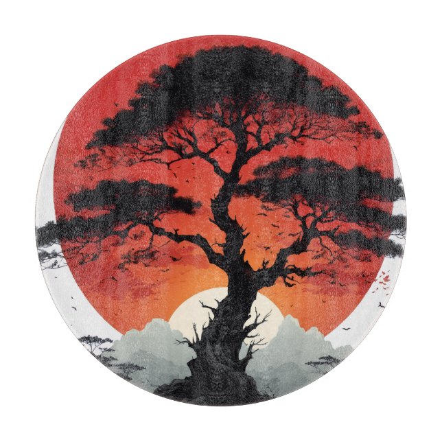 African Sunset Tree Cutting Board (Front)