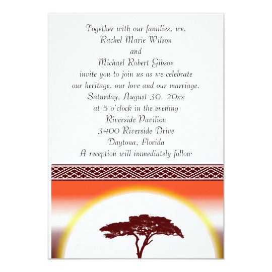 African Sunset Wedding Invitation | Zazzle.com