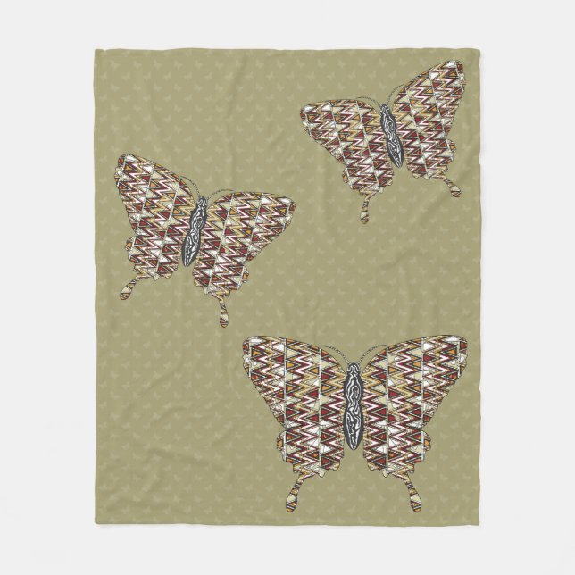African Swallowtail Fleece Blanket (Front)