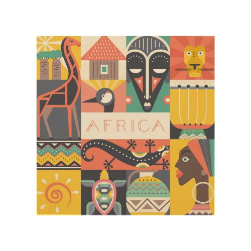 African Symbolic Art Collage