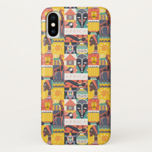 African Symbolic Art Collage iPhone X Case