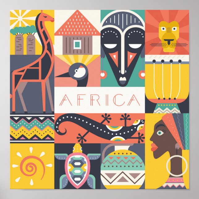 African Symbolic Art Collage Poster (Front)