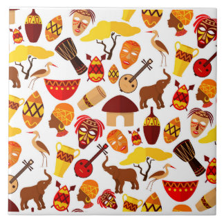 African Symbols  Ceramic Tile