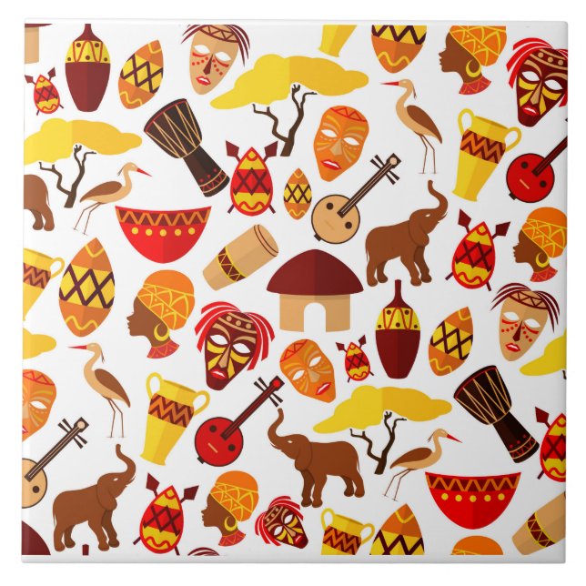 African Symbols  Ceramic Tile (Front)