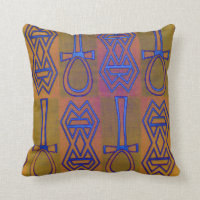 African Symbols Design Throw Pillow