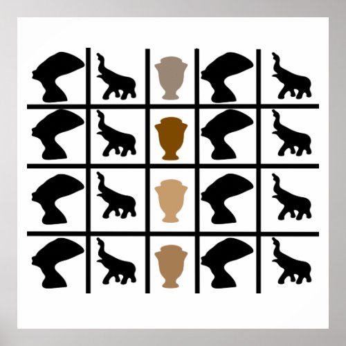 african symbols pattern poster