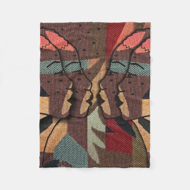 African Tapestry Fleece Blanket (Front)