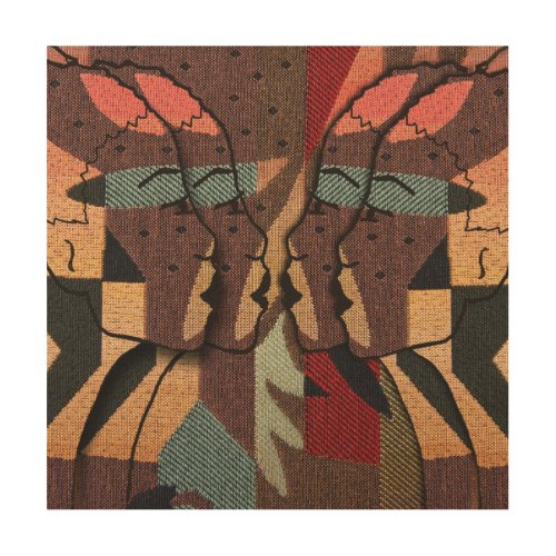 African Tapestry Wood Wall Art