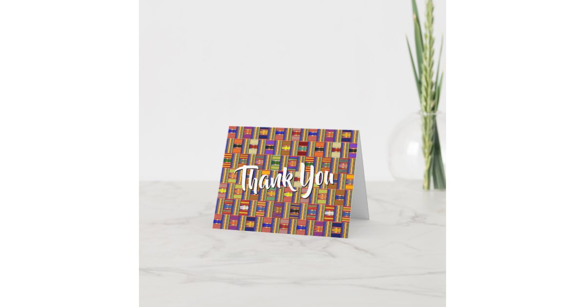 African Thank You Card Kente K45 Multicolor Zazzle