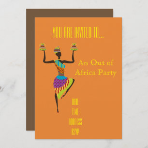 African themed Out of Africa party Invitation
