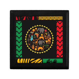 African themed wooden jewellery box/keepsakes gift box