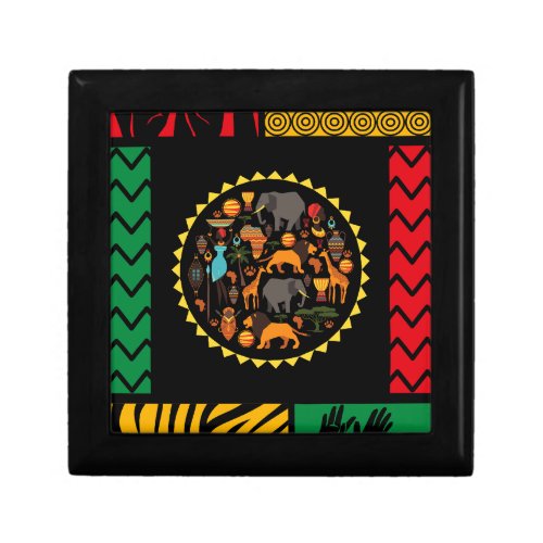 African themed wooden jewelry boxkeepsakes gift box