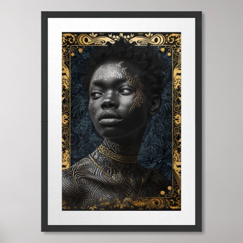 African Tradition Regal Beauty Portrait Framed Art