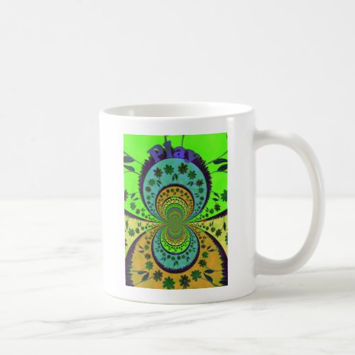 African Traditional Colors Kaleidoscope Floral Art Coffee Mug