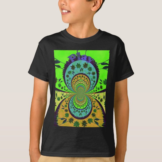 African Traditional Colors Kaleidoscope Floral Art T-Shirt (Front)