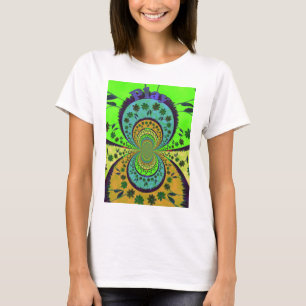 African Traditional Colors Kaleidoscope Floral Art T-Shirt