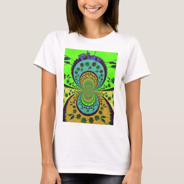 African Traditional Colors Kaleidoscope Floral Art T-Shirt (Front)