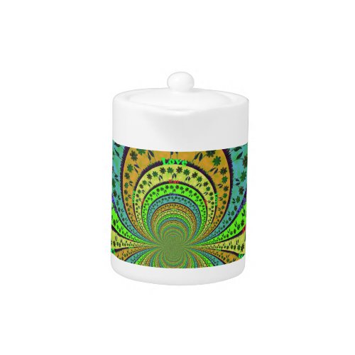 African Traditional Colors Kaleidoscope Floral Art Teapot