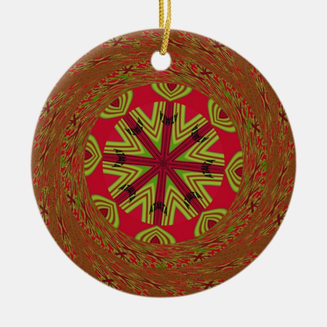 African Traditional Design Ceramic Ornament (Front)