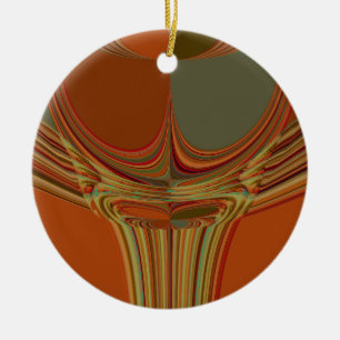 African Traditional Earth Contemporary Art Print Ceramic Ornament