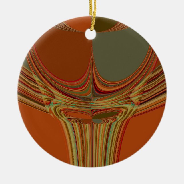 African Traditional Earth Contemporary Art Print   Ceramic Ornament (Front)