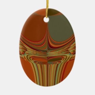 African Traditional Earth Contemporary Art Print Ceramic Ornament