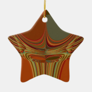 African Traditional Earth Contemporary Art Print Ceramic Ornament