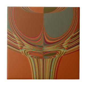 African Traditional Earth Contemporary Art Print Ceramic Tile