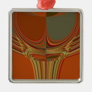 African Traditional Earth Contemporary Art Print Metal Ornament
