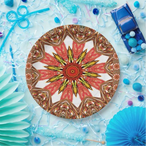 African  traditional edgy pattern art design paper plates