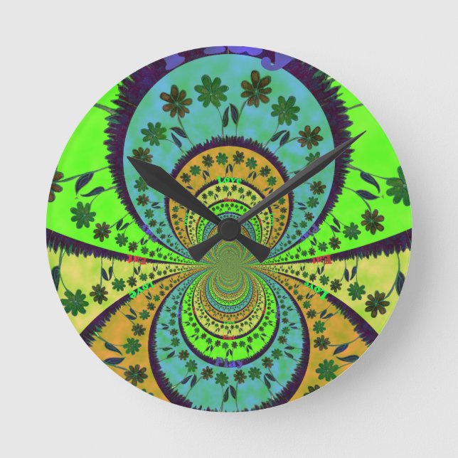 African Traditional Hakuna Matata Colors.png Round Clock (Front)